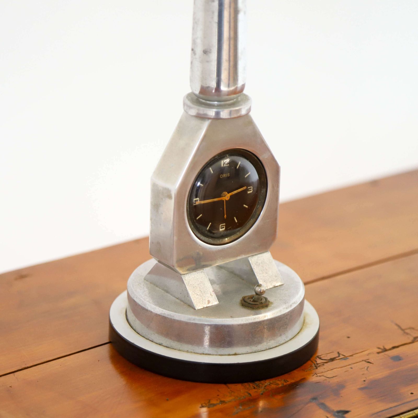 C.1930s Rare Automobilia Item   French Aluminium Lamp With Oris Watch photo buy