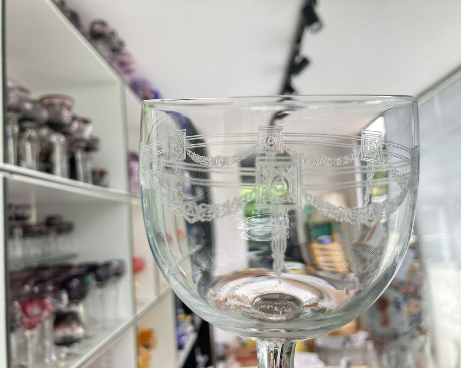 Art Nouveau Wine Glasses | 12pcs | By Saint Louis | Pattern Noel From 1903 photo 493.0