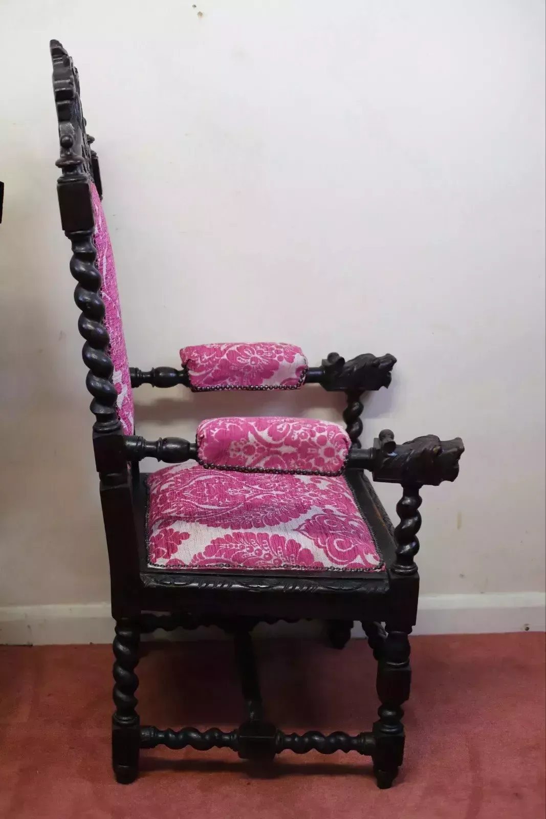 Beautiful Set Of Six Victorian Carved Oak Dining Chairs photo buy