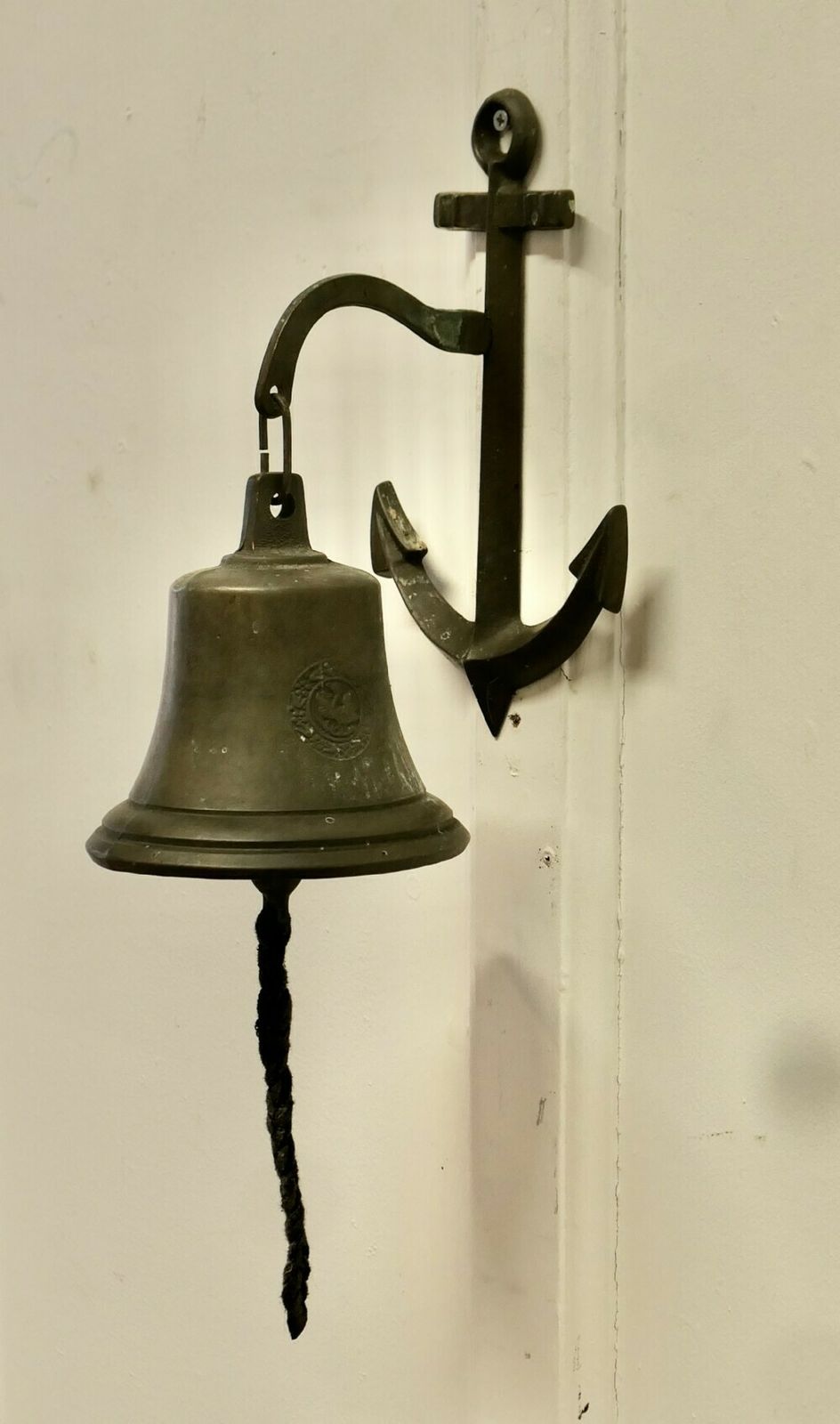 Wall Hanging Bronze Door Bell On An Anchor photo for sale