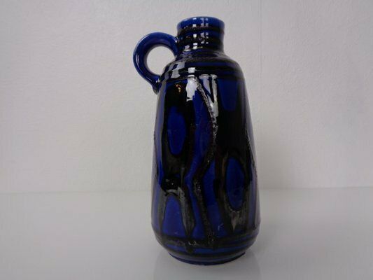 photo furniture Blue & Black 1534 20 Ceramic Vase From Carstens Tönnieshof, Germany, 1970s