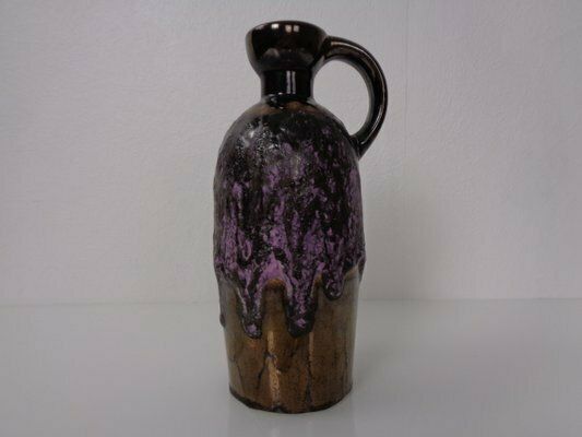 Purple & Gold Lava 321/3 Ceramic Vase From Ruscha, 1960s photo vintage