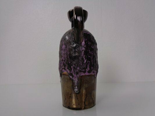 photo for sale Purple & Gold Lava 321/3 Ceramic Vase From Ruscha, 1960s