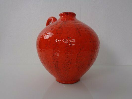 Red Ceramic Vase By Heinz Siery For Carstens, 1960s photo 190.0