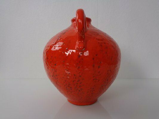 Red Ceramic Vase By Heinz Siery For Carstens, 1960s photo vinterior