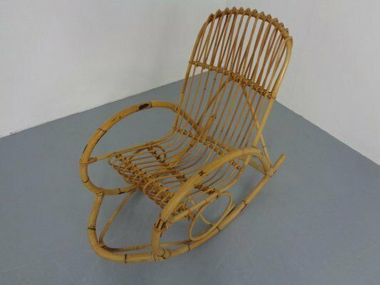 Mid Century French Bamboo Rocking Chair, 1950s photo buy