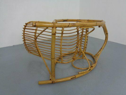 278.0 Mid Century French Bamboo Rocking Chair, 1950s photo