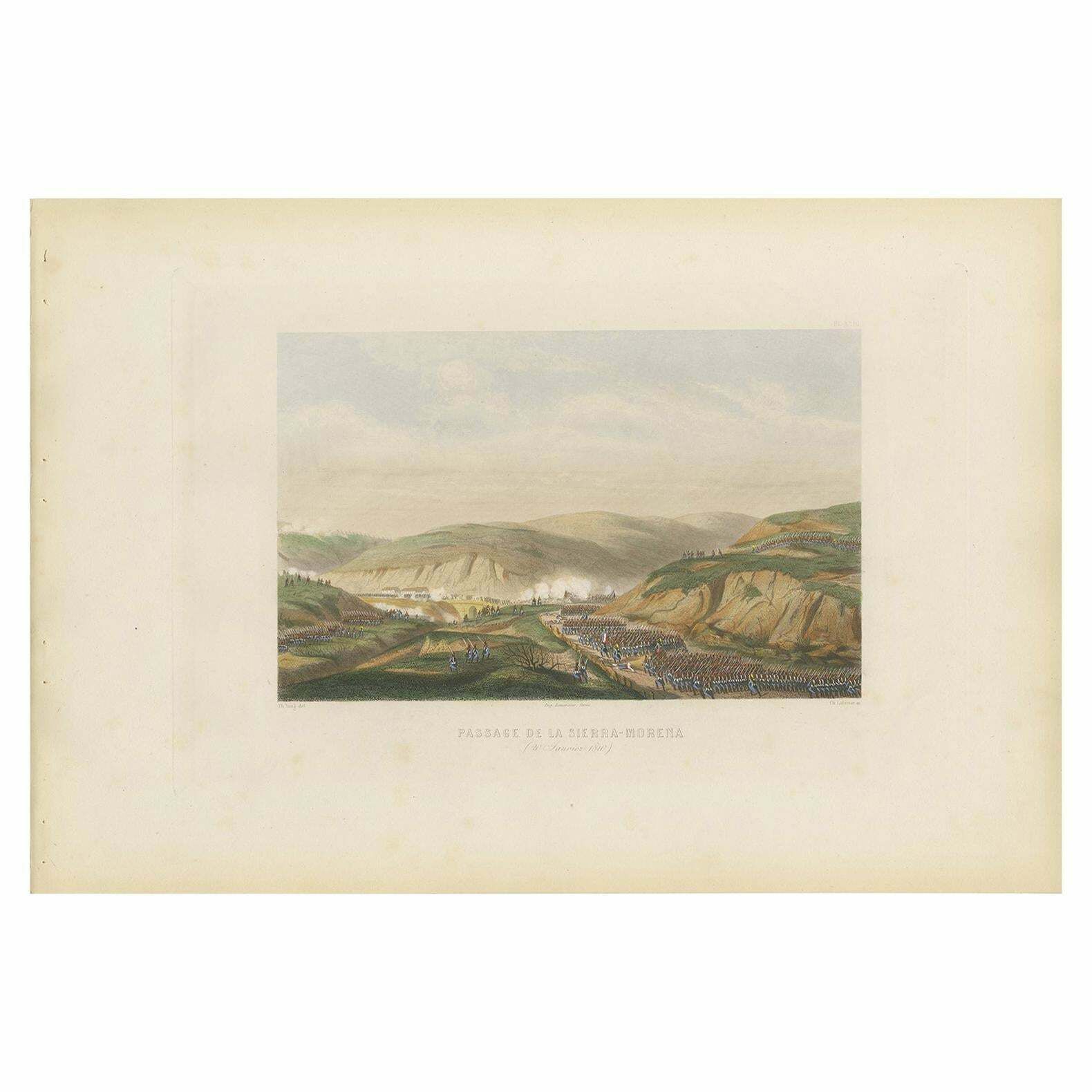 Antique Print Of The Passage Of Sierra Morena, Circa 1860