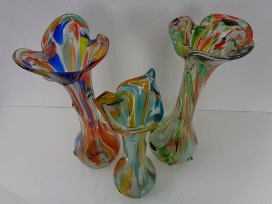 Large Murano Sommerso Glass Vases, 1960s, Set Of 3 photo 329.0