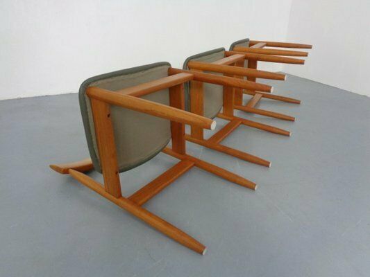 photo furniture Dining Chairs In Teak And Leather By Farsø Stolefabrik, 1960s, Set Of 3