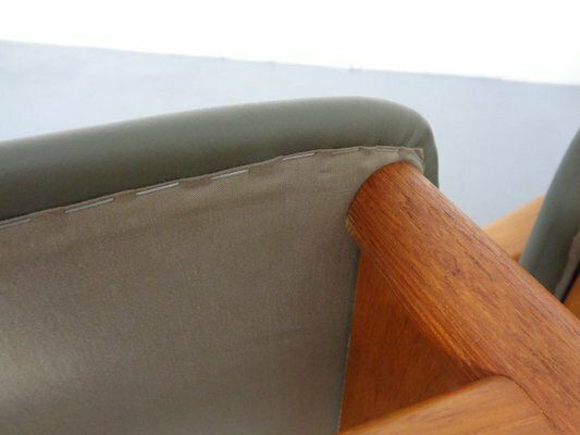 Furniture Dining Chairs In Teak And Leather By Farsø Stolefabrik, 1960s, Set Of 3 photo