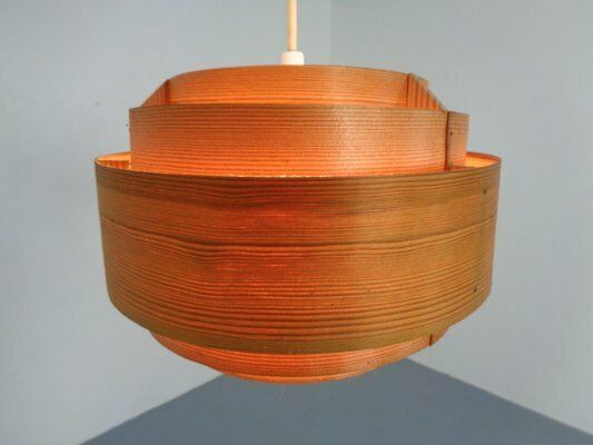 Swedish Wooden Lamella Ceiling Lamps By Hans Agne Jakobsson For Ab Markaryd, 1960s, Set Of 2