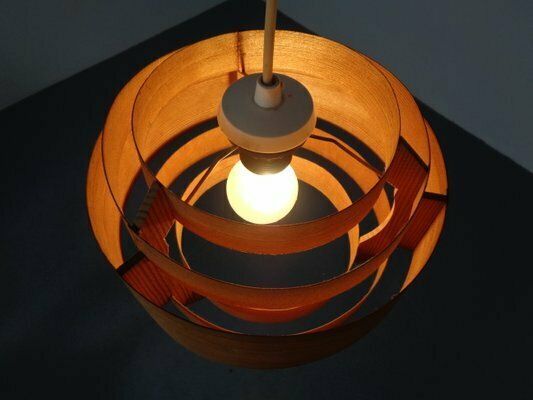 Swedish Wooden Lamella Ceiling Lamps By Hans Agne Jakobsson For Ab Markaryd, 1960s, Set Of 2 photo for sale