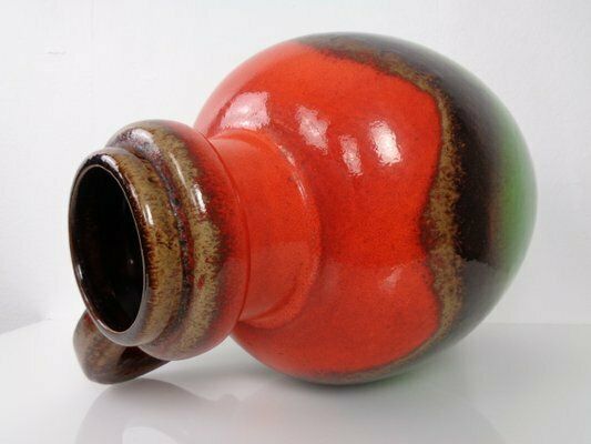 photo vinterior Large Glazed Pop Art Lava Ceramic 486 48 Vase From Scheurich, Germany, 1970s