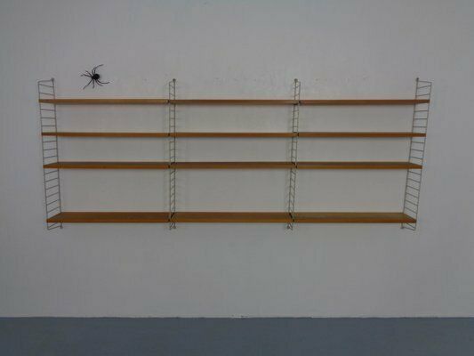 Large Swedish Wall Unit In Ash And Metal By Kajsa & Nils Nisse Strinning For String, 1950s