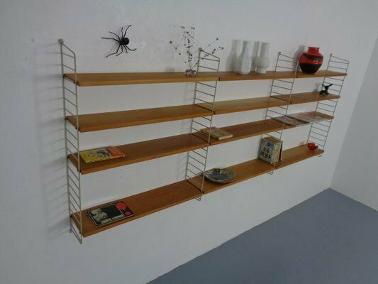 photo buy Large Swedish Wall Unit In Ash And Metal By Kajsa & Nils Nisse Strinning For String, 1950s