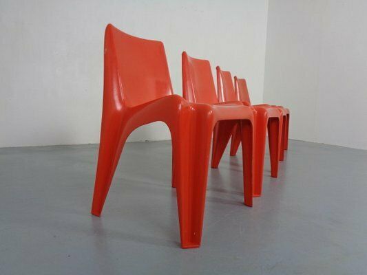 B1171 Fiberglass Stacking Chairs By Helmut Bätzner For Bofinger, 1960s, Set Of 4 photo 1012.0