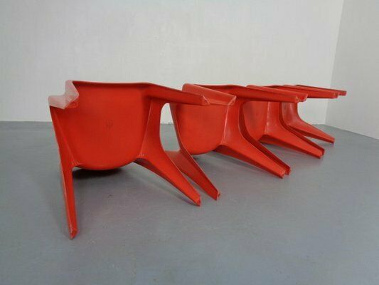 photo vinterior B1171 Fiberglass Stacking Chairs By Helmut Bätzner For Bofinger, 1960s, Set Of 4