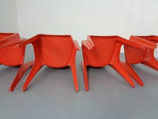 photo buy B1171 Fiberglass Stacking Chairs By Helmut Bätzner For Bofinger, 1960s, Set Of 4