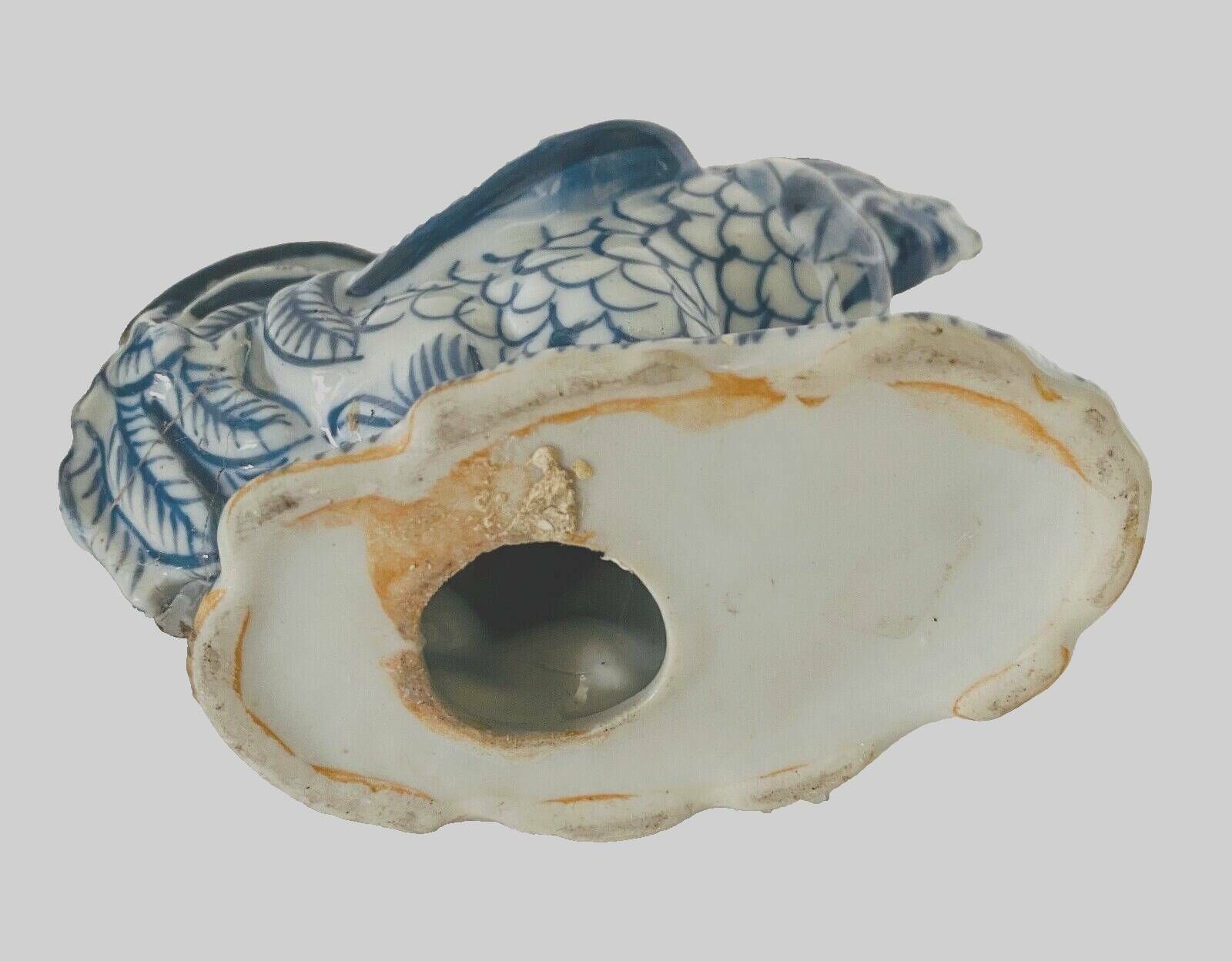 Pair Of Ceramic Roosters In Blue Camaieu 20th Century photo vinterior