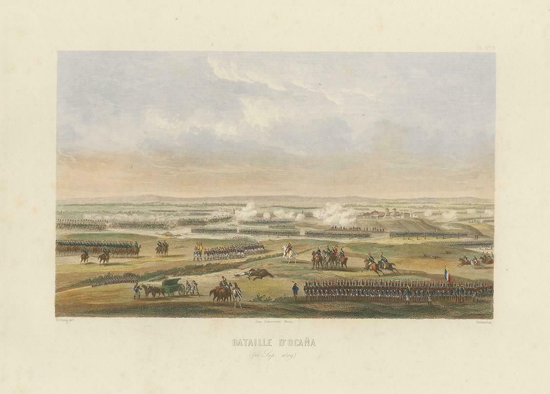 Antique Print Of The Battle Of Ocaña, Circa 1860 photo Art