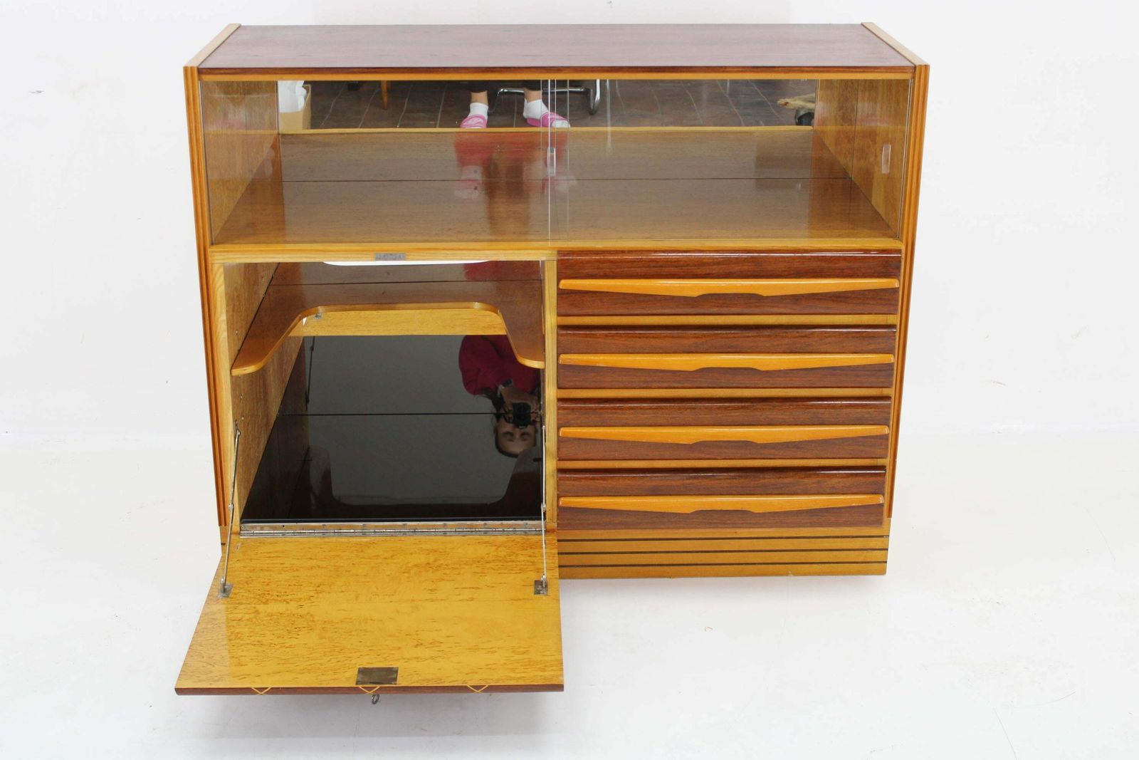 1960s Wooden Cabinet /Chest Of Drawers, Czechoslovakia photo vintage