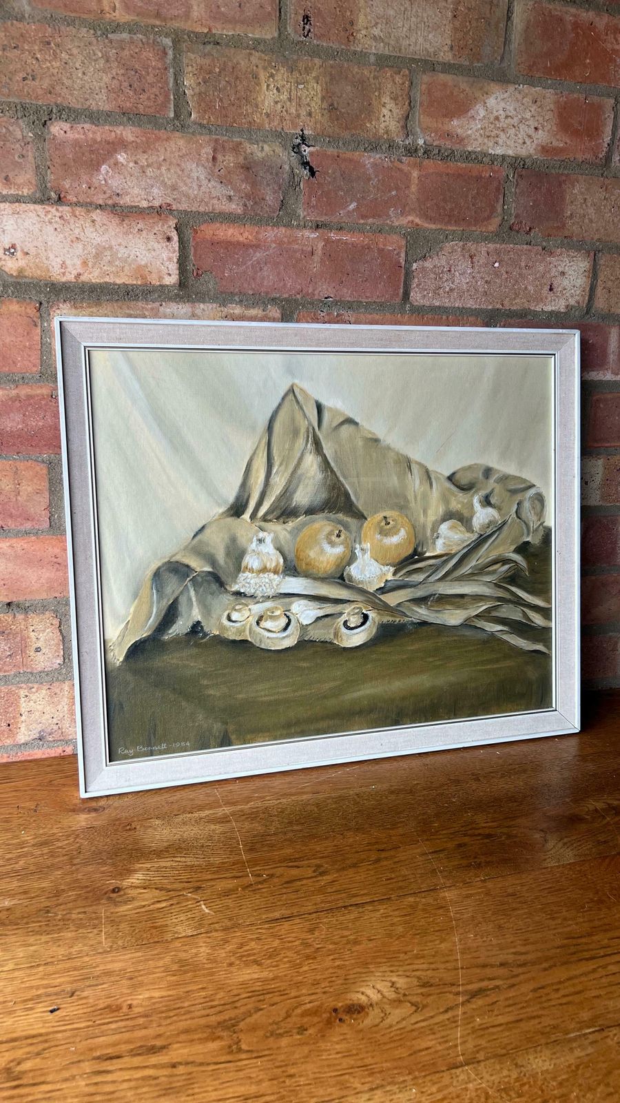 Original Mid Century Still Life Oil Painting By Ray Bennett