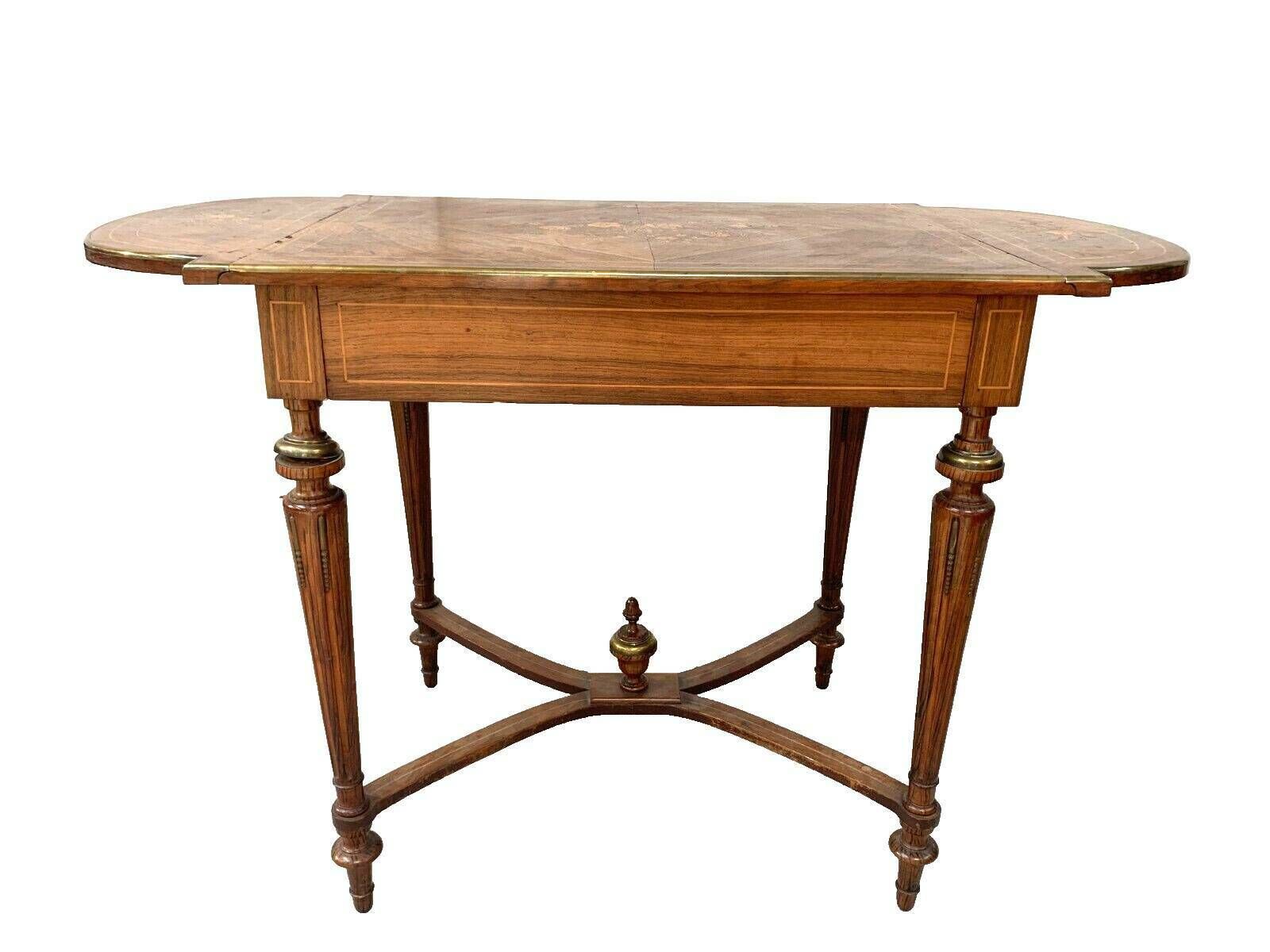 Napoleon III Style Desk Table With Marquetry Top, 20th Century photo vintage