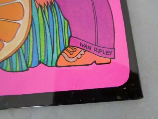 photo vintage Psychedelic Jrm Tinprint Metal Picture By Ivan Ripley, 1960s