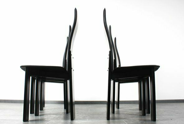 High Back Saddle Leather Chair By Pietro Costantini, Set Of 6 photo for sale