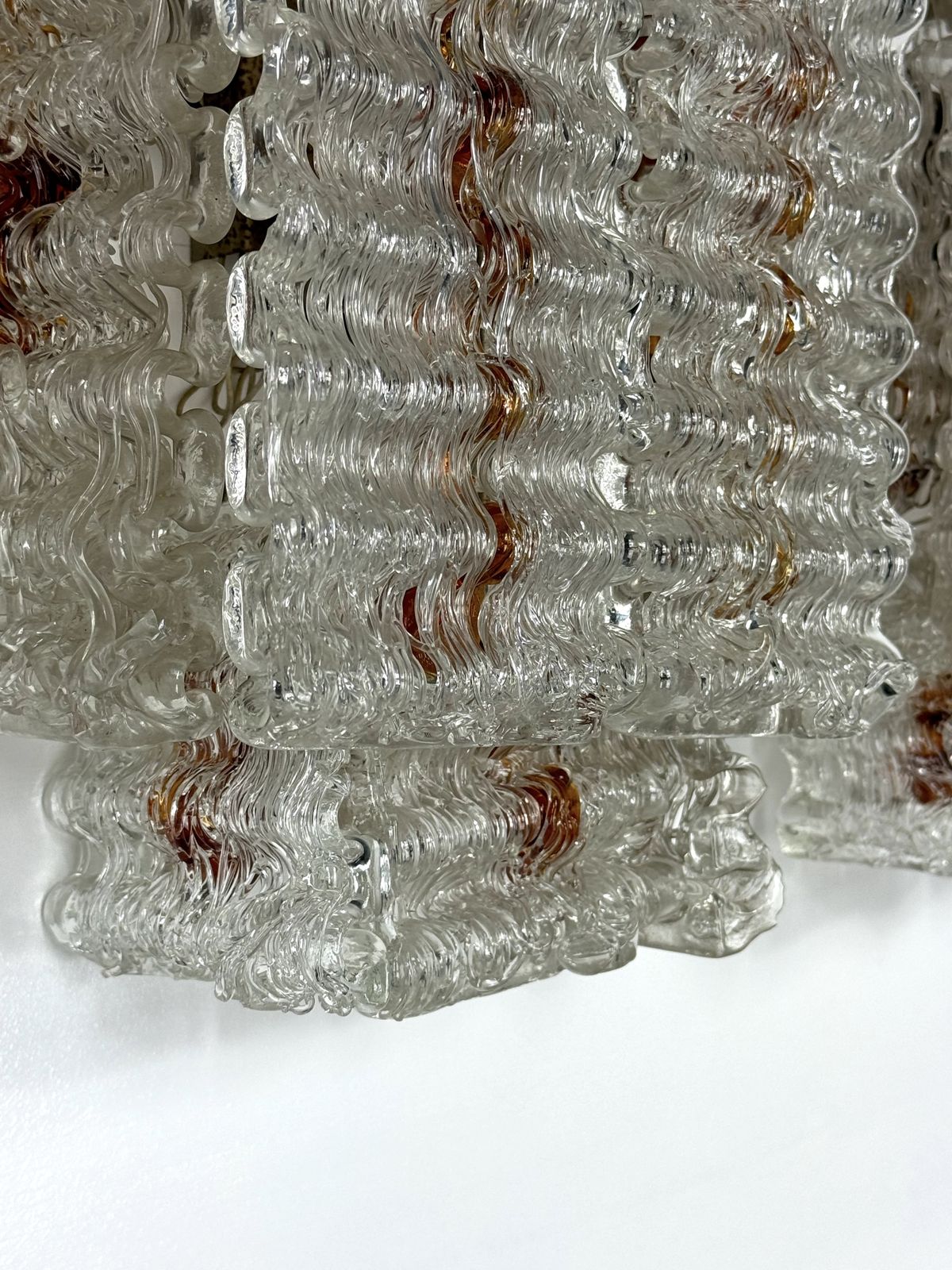 photo furniture Set Of Four Large Wall Lamps In Murano Glass Elements By Poliarte. Italy 1970s