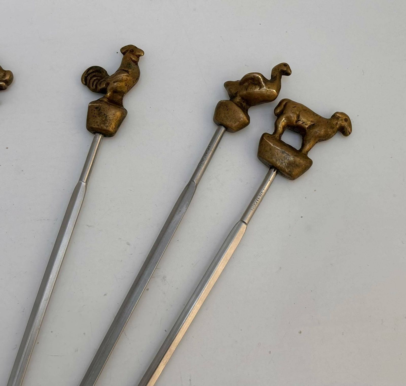 Barbecue Skewers Animals Grilled Meat Fruits Scampi/ Seafood Metal Marshmellow Vintage Handmade Grill Accessories Bbq Skewer Set Gift photo 174.0