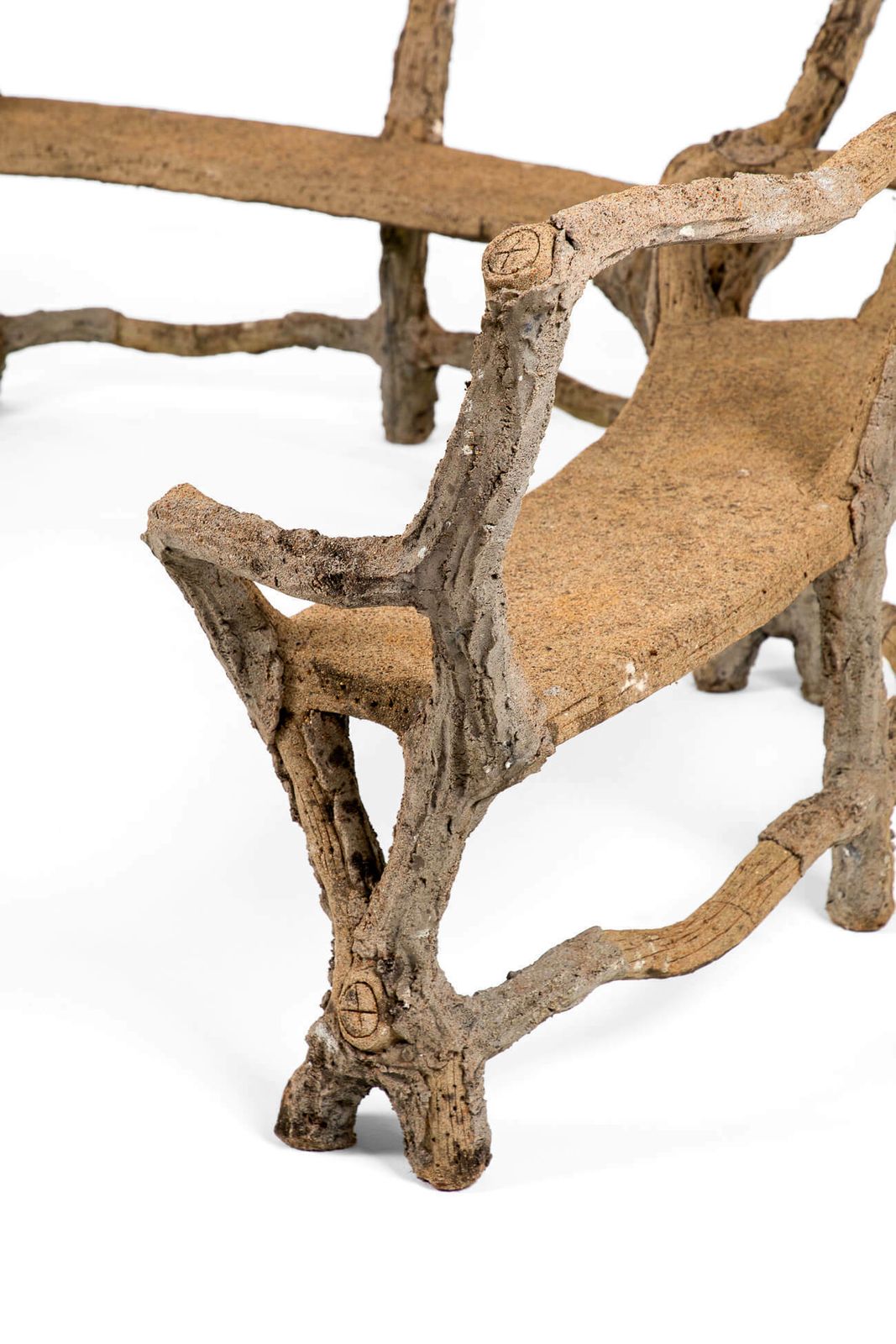 Furniture French Faux Bois Stone Benches photo