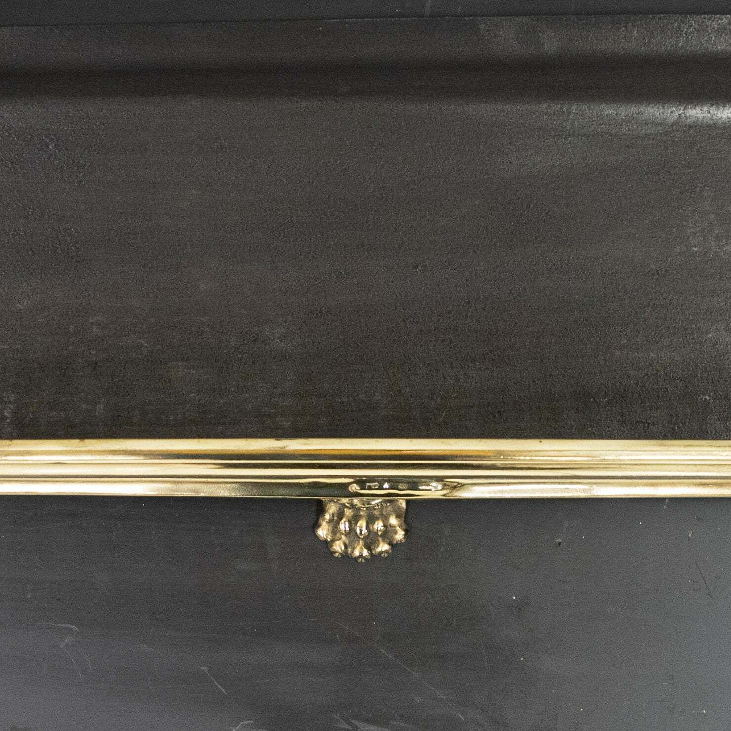 Antique Brass Fireplace Fender With Lion's Paw Feet photo buy