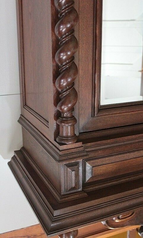 Wardrobe 1 Door Ice Oak Louis XIII Style photo Furniture