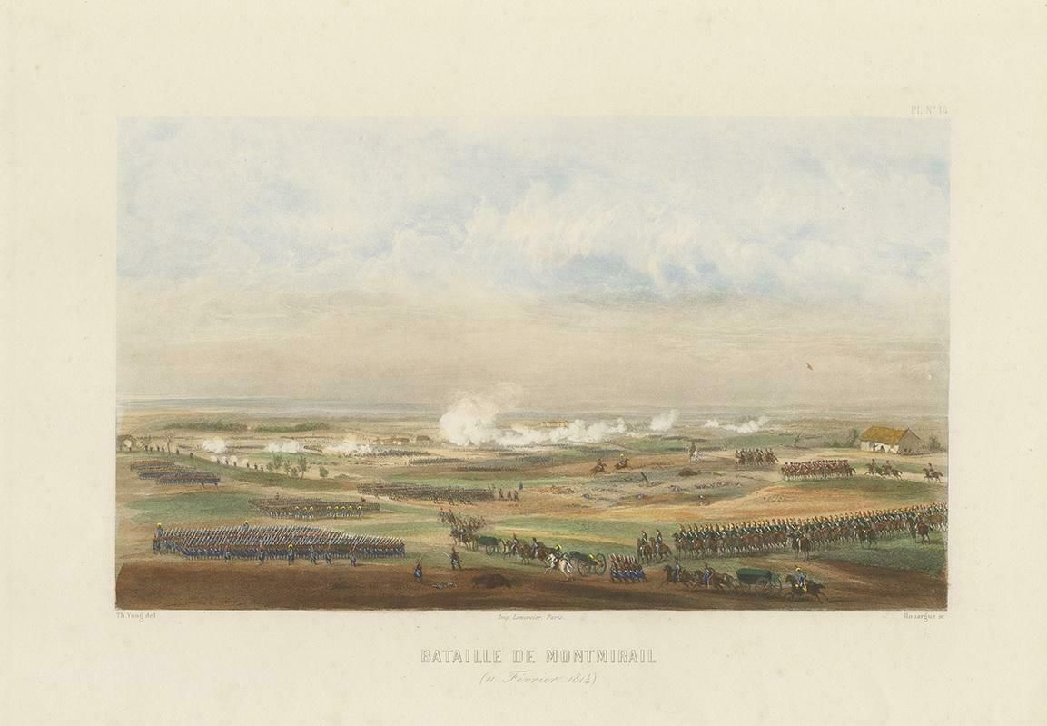 Antique Print Of The Battle Of Montmirail, Circa 1860 photo for sale