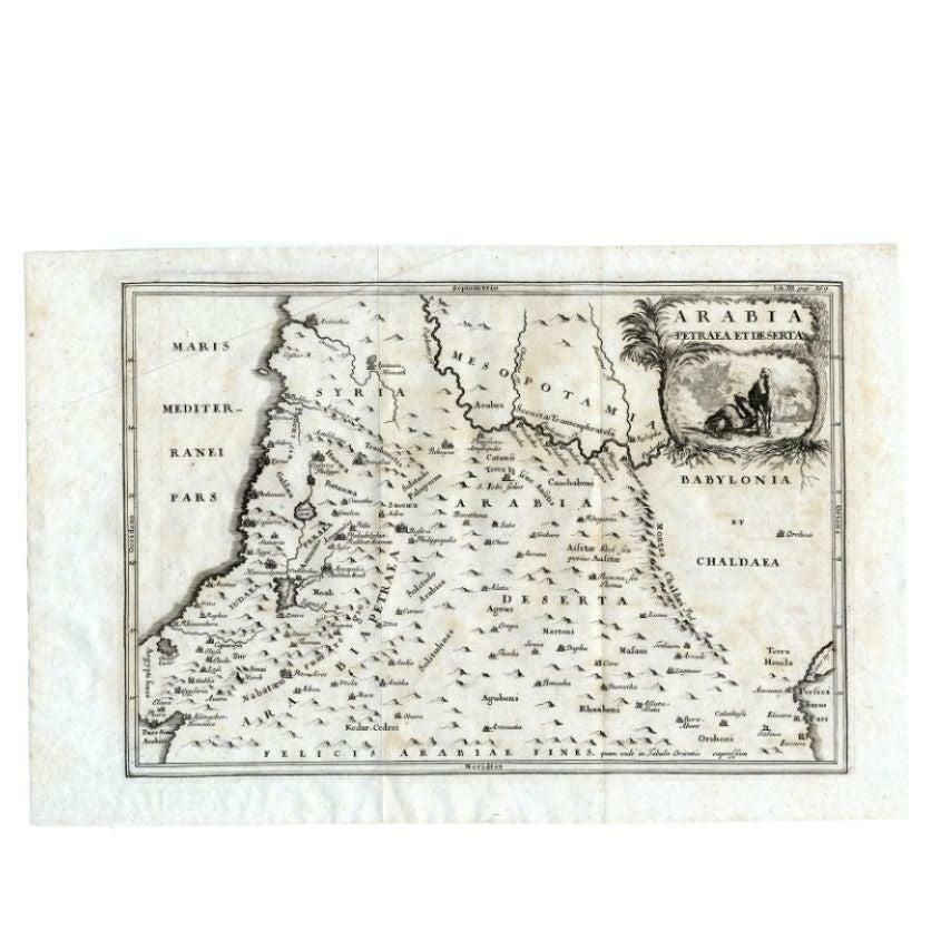 Antique Map Of The Arabian Desert By Cellarius, 1731