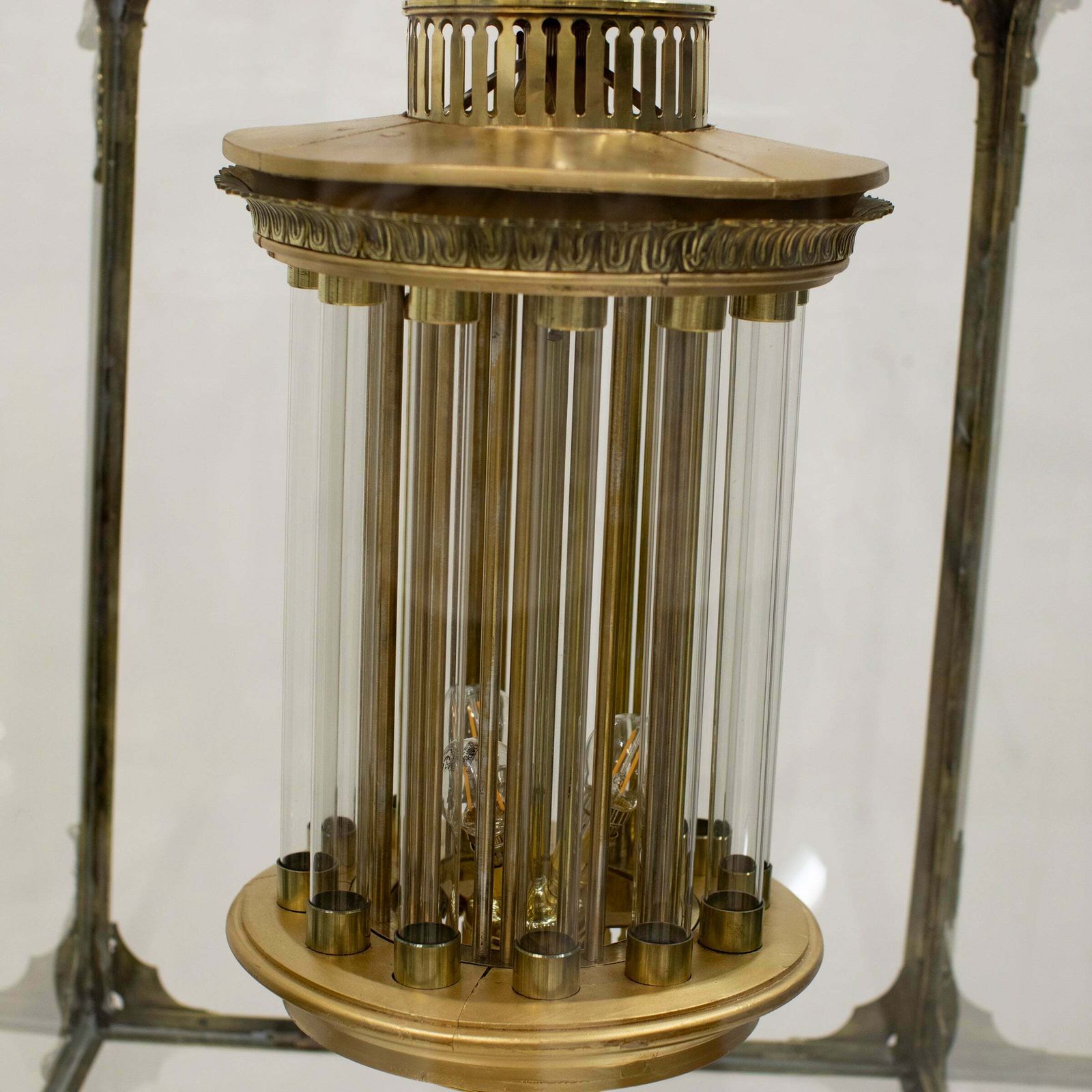 photo for sale Large English 18th Century Adams Style Polished Brass Hanging Lantern