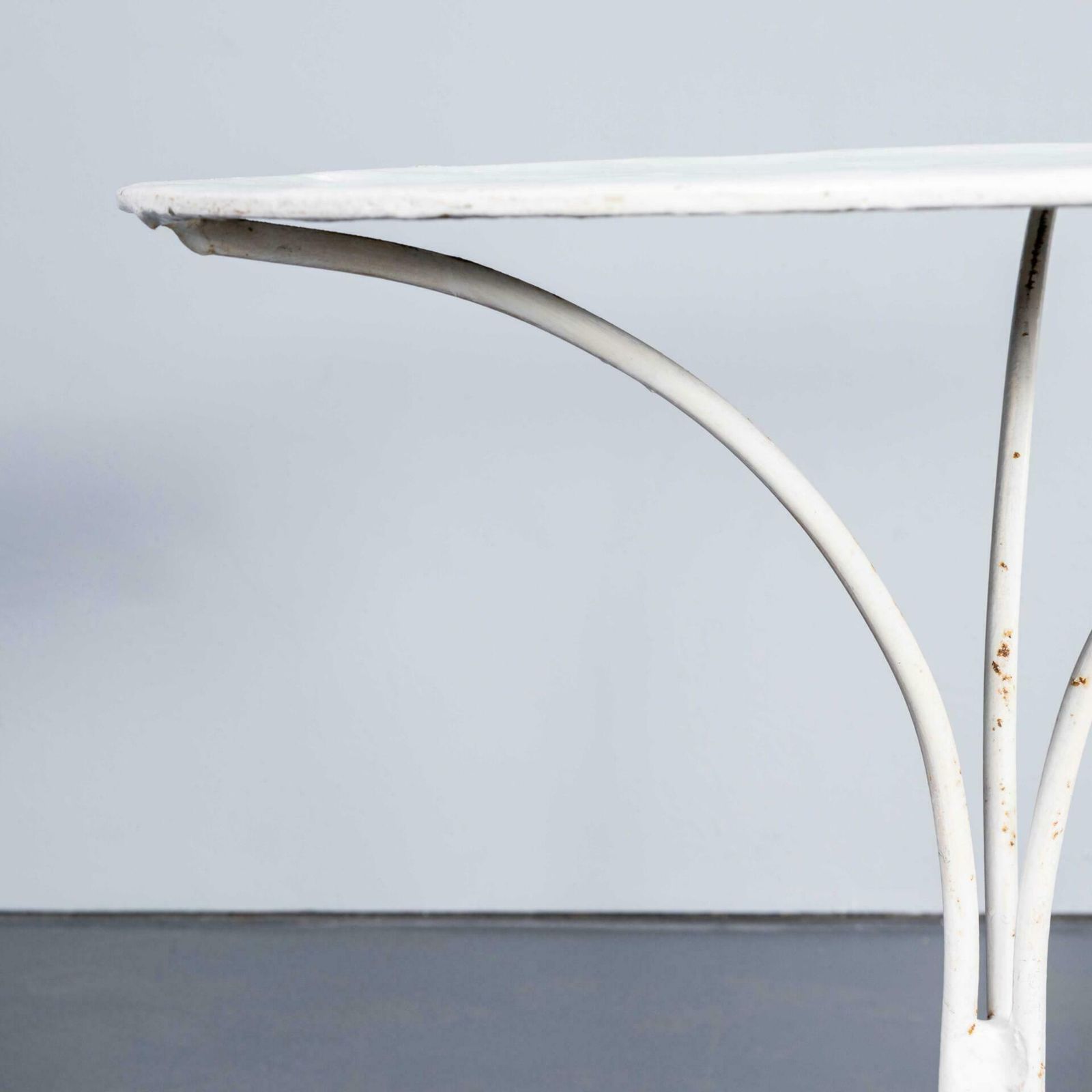 1950’s French Metal Tripod Base Outdoor Small Gueridon Table photo Garden Furniture