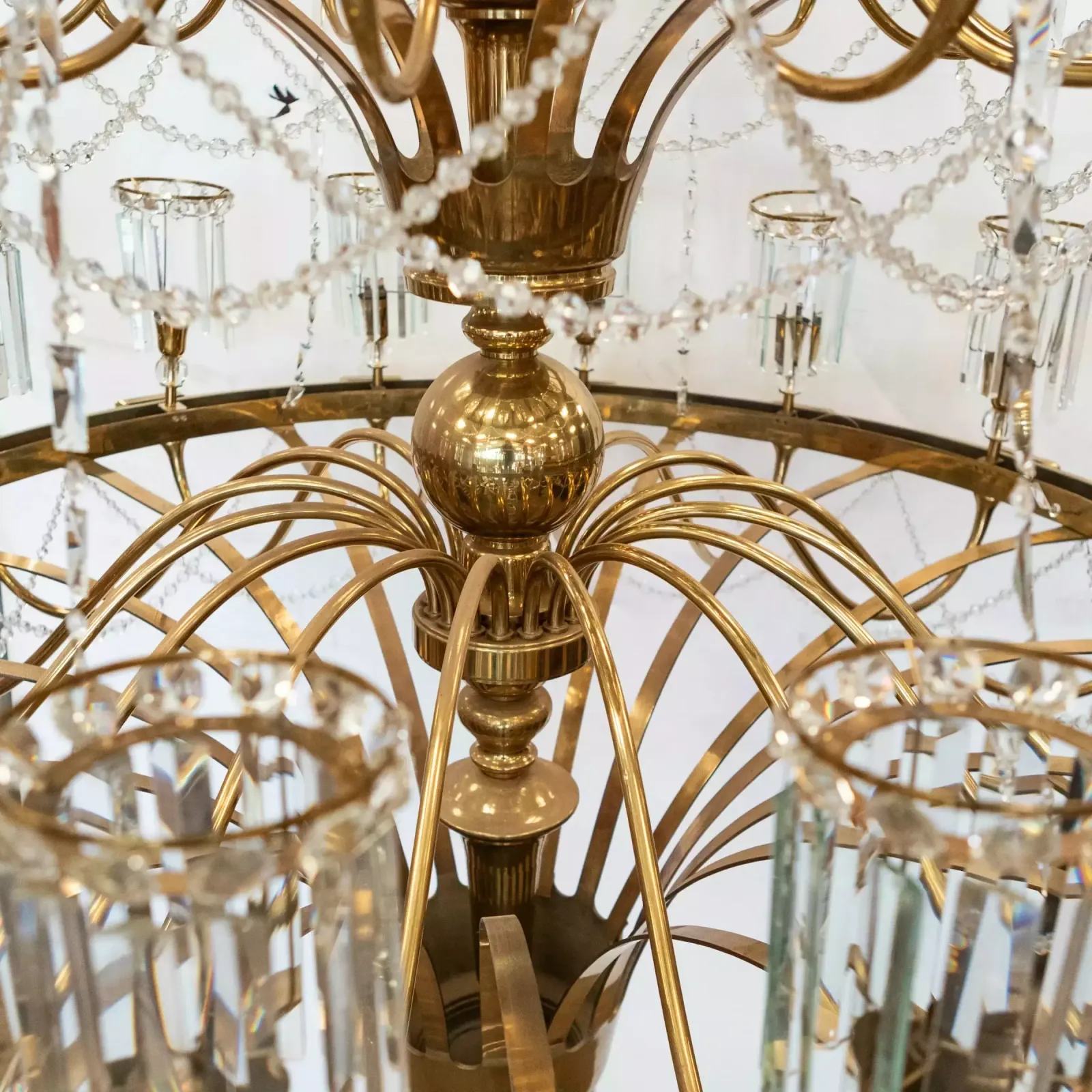 45000.0 Giant Reclaimed Brass & Crystal Chandelier | >4m Tall photo