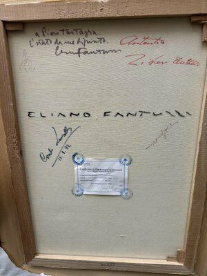 Eliano Fantuzzi, Composition, 1972, Oil On Canvas, Framed photo Art