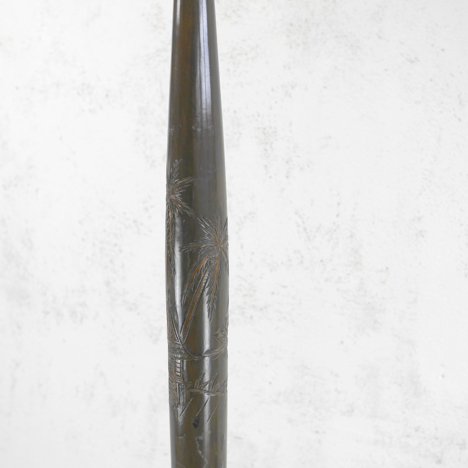 Antique Early 20th Century Chinoiserie Carved Painted Wood Standard Lamp #102516 photo Lighting