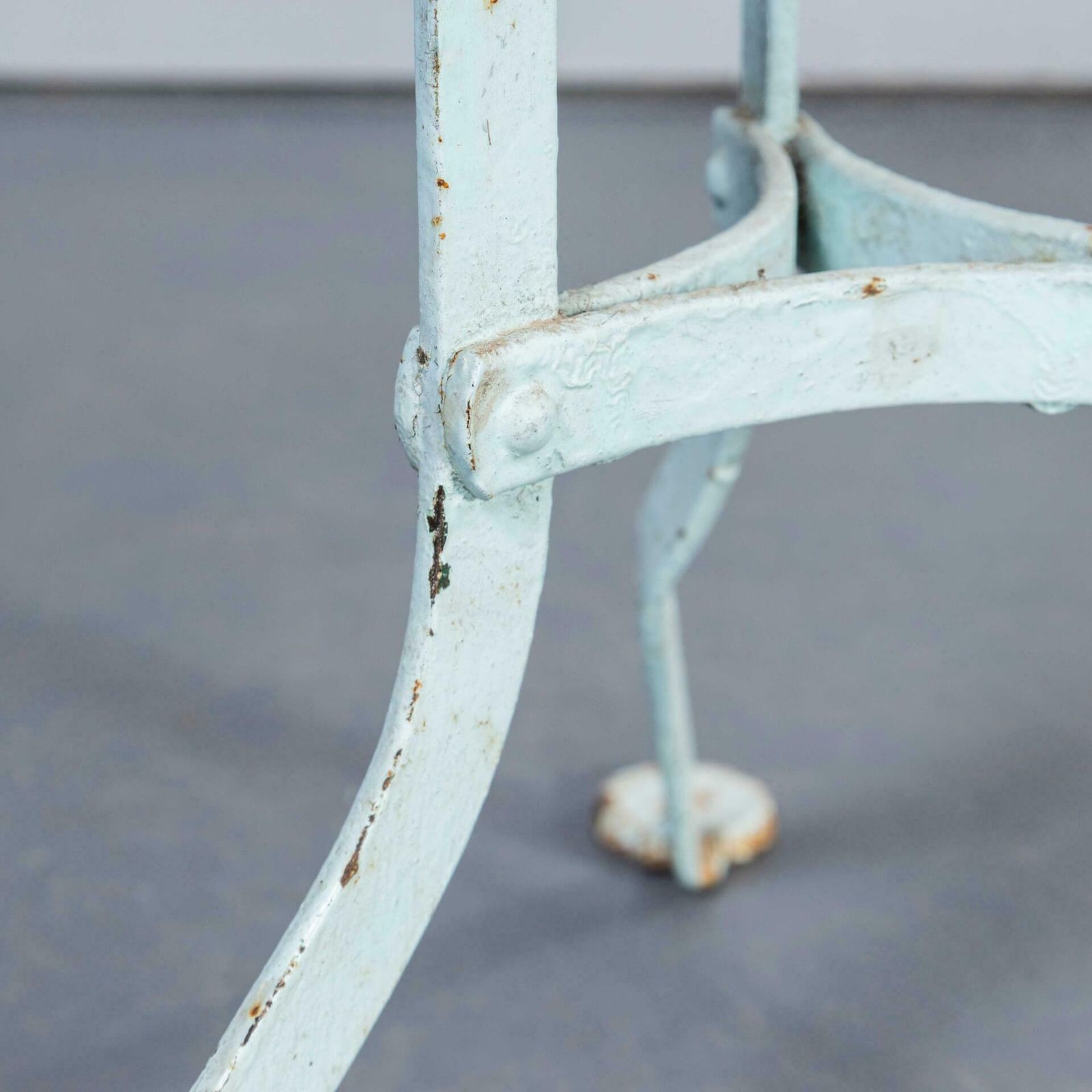 1950’s Simple Light Blue French Square Outdoor Metal Table photo 414.0