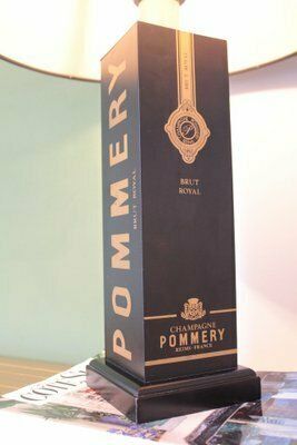Hollywood Regency Champagne Pommery Table Lamp, France, 1970s photo vintage