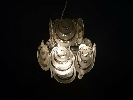 Mid Century Italian Acrylic Glass And Chrome Pendant Lamp, 1960s photo furniture