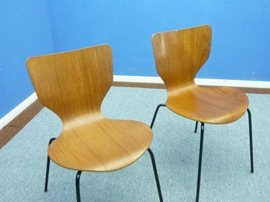 Plywood & Teak Dining Chairs From Mücke & Melder, 1960s, Set Of 2 photo 371.0