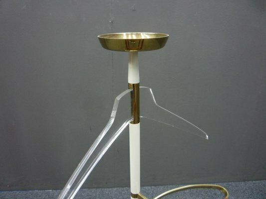 Brass And Acrylic Glass Coat Rack From Vereinigte Werkstätten Collection, 1950s photo for sale