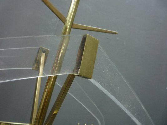 Coat Rack In Brass And Acrylic From Vereinigte Werkstätten Collection, 1950s photo vintage
