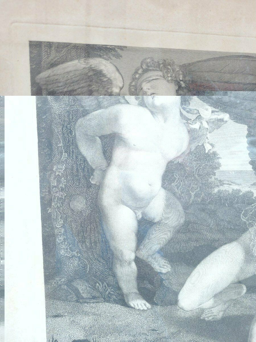 G Longhi, Il Genio De La Musica   Cupido, Framed Engraving, 19th Century photo furniture
