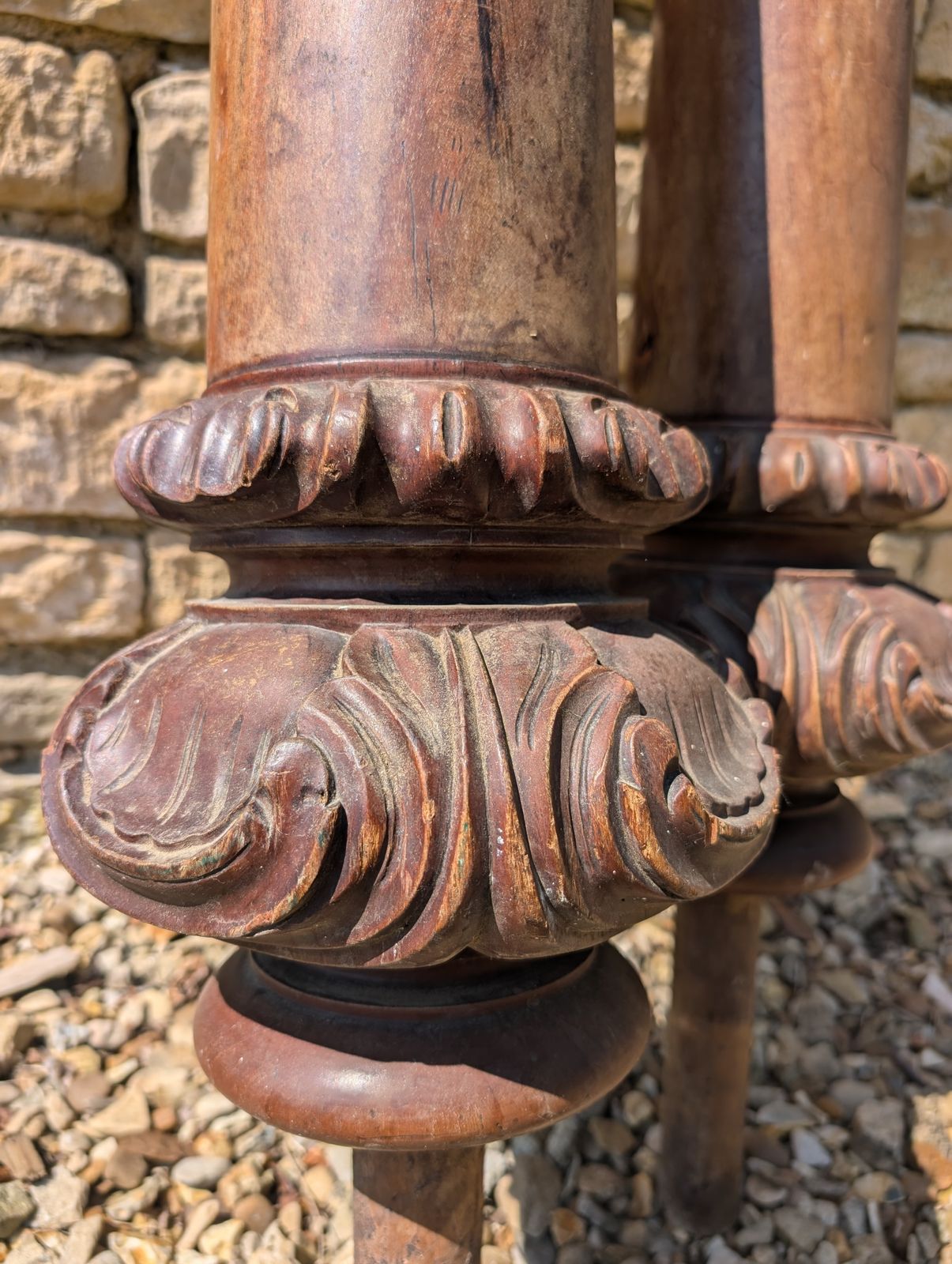 Pair Of 18/ 19th Century Mahogany Posts photo 260.0
